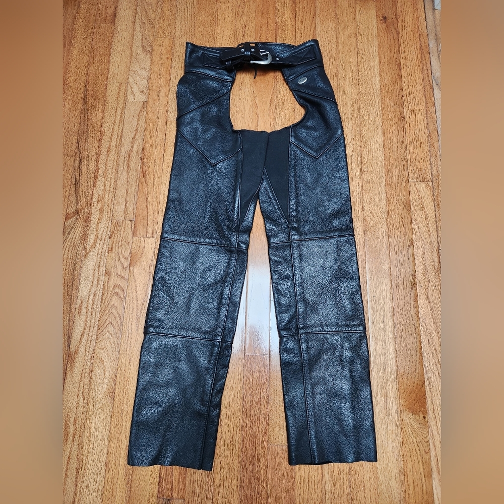 Vintage Harley Davidson Womens Leather Chaps Made USA Size Small